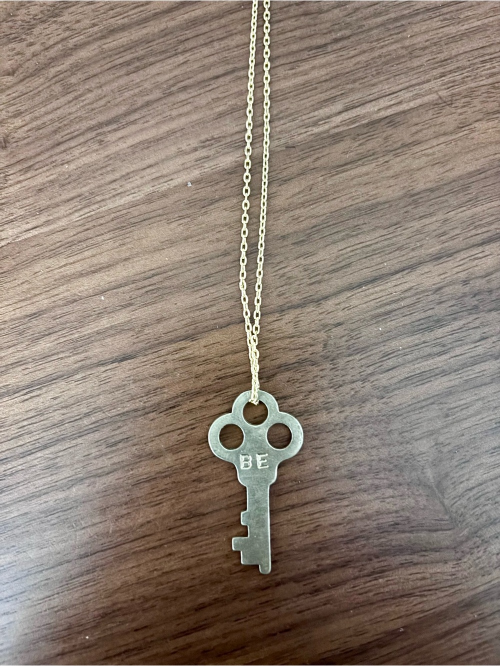 The Giving Keys Gold “BE” Key Necklace 18” Inspirational Jewelry